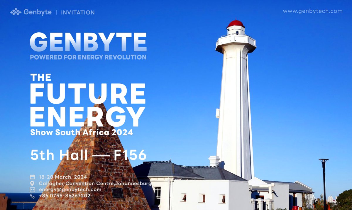 GenbyteTech's tweet photo. Welcome to visit our booth at
The Future Energy, South Africa 2024 😍
👉 Booth No. 5th Hall/F156
👉 From 18th to 20th March
👉 At Callagher Convention Centre #johannesburg
#Genbyte #solar #GreenEnergy #RenewableEnergyToken #exhibitions #solarenergy #solarpower #SouthAfrica https://t.co/Z4Bs2s95io