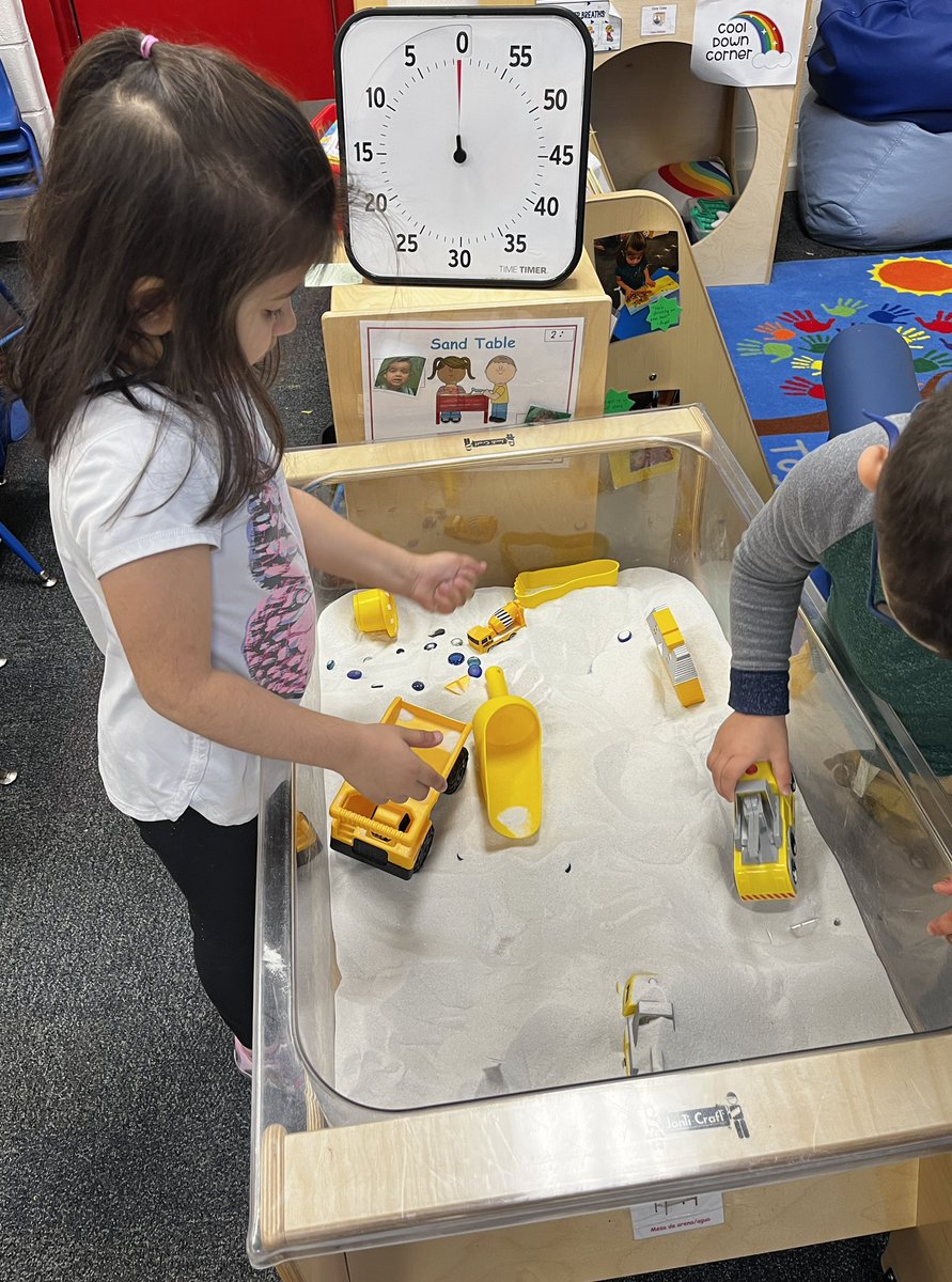 Children at work! They had a fun sensory experience at our sand table. What a great way to start our Building Study! #OTES #Learningisfun #PreKrocks