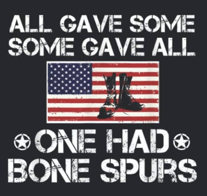 🛑 #TraitorTrump said: “I THINK I’ve made a lot of sacrifices,” 

Really Donald?

#DonaldBoneSpursTrump has NO IDEA what SERVICE or SACRIFICE is. 

He has called #AmericanVeterans, who #Aussies have FOUGHT & DIED alongside, SUCKERS & LOSERS

#TrumpIsAFiveTimeDraftDodger