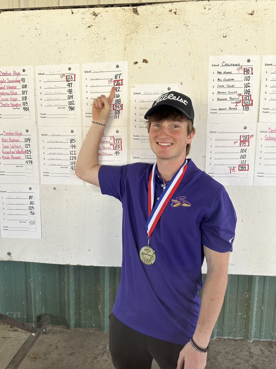 Both teams improved their team scores by 60 strokes! Sam shot a tournament best with a 78 and Macey took 2nd with a 95. Easton shot a tournament best with a 76. A great day on the golf course and can’t wait for the next tournament!! 
#Tribe