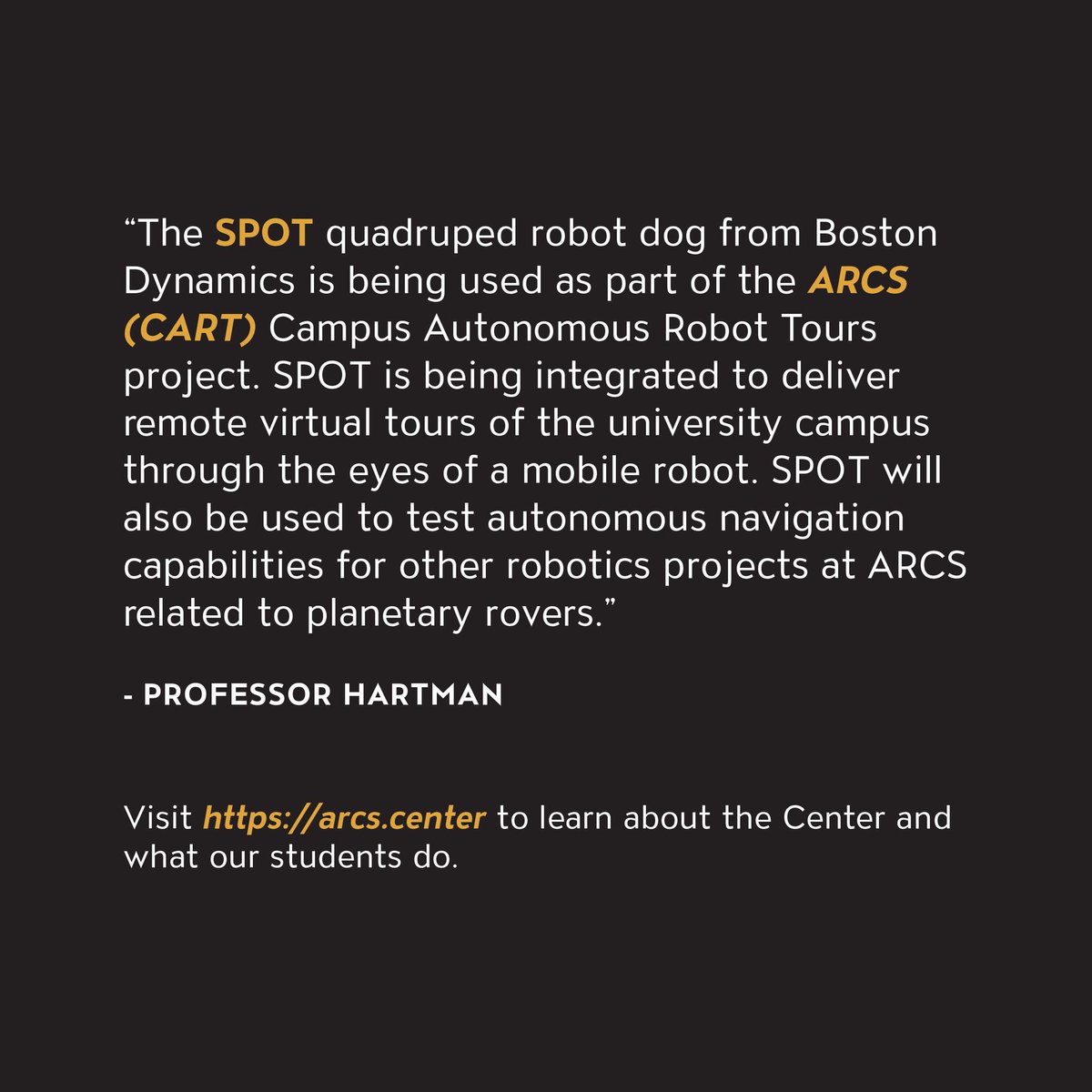 CSUN_ARCS's tweet image. Part 1: You're not seeing double, Matadors, it's also #NationalLoveYourPetDay! 🐰🐶
Visit arcs.center to learn about the Center and what our students do.🚀
#bostondynamics #NationalLoveYourPetDay