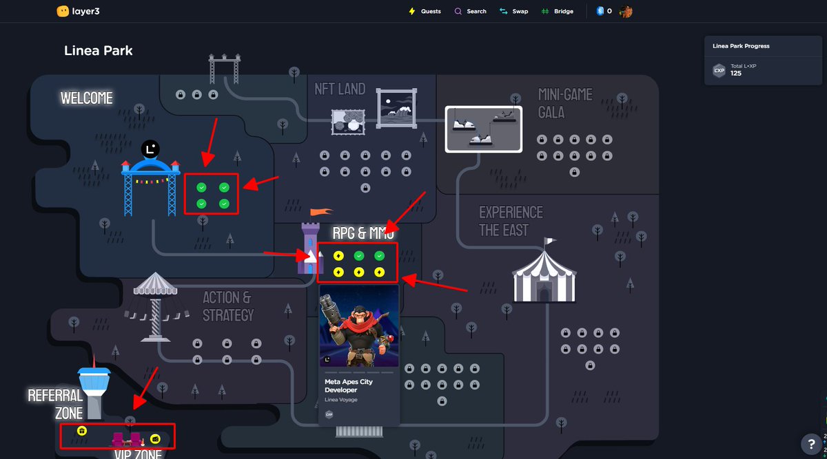 Linea Park tuần 1 chính thức mở cửa 🍀🌸🌺🌼

➢ layer3.xyz/linea-park/?re…

 ✓ Vào link (ref của Thin nha) và kết nối ví để nhìn toàn cảnh công viên nào anh em ơi ^^ 

 ✓ Vào đây redeem VIP nhé anh em:

➢ layer3.xyz/linea-park/vip

 ✓ Bắt đầu làm nhiệm vụ: 

❖ Khu