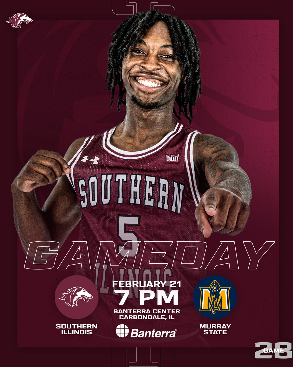 SIU_Basketball's tweet photo. ๐๐ช๐ฃ ๐๐๐ฉ๐ ๐๐จ ๐พ
๐ Murray State
๐๏ธ Banterra Center | 7 PM
๐๏ธ https://t.co/rganqmAj1W
๐ป https://t.co/stvGfEQkWw
๐ป https://t.co/DXVztmuoiS
๐ https://t.co/Rnbhnc0Uk7
#Salukis | #KeepYourChip https://t.co/RevWFPWNGv