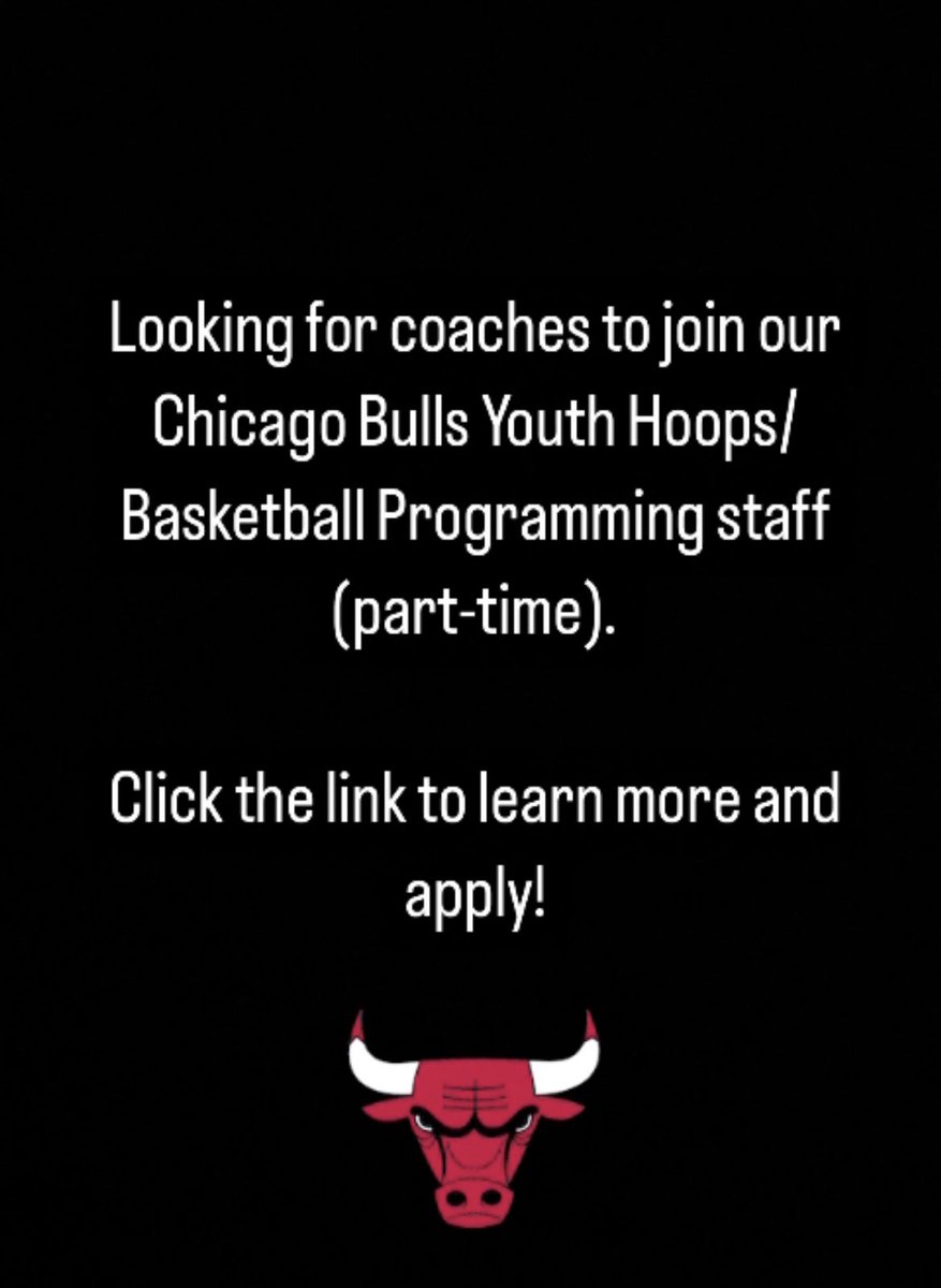 CoachKBC's tweet image. Looking for coaches to join our Chicago Bulls Youth Hoops/Basketball Programming staff (part-time).

Link is below to learn more and apply!

nba.com/bulls/career-o…