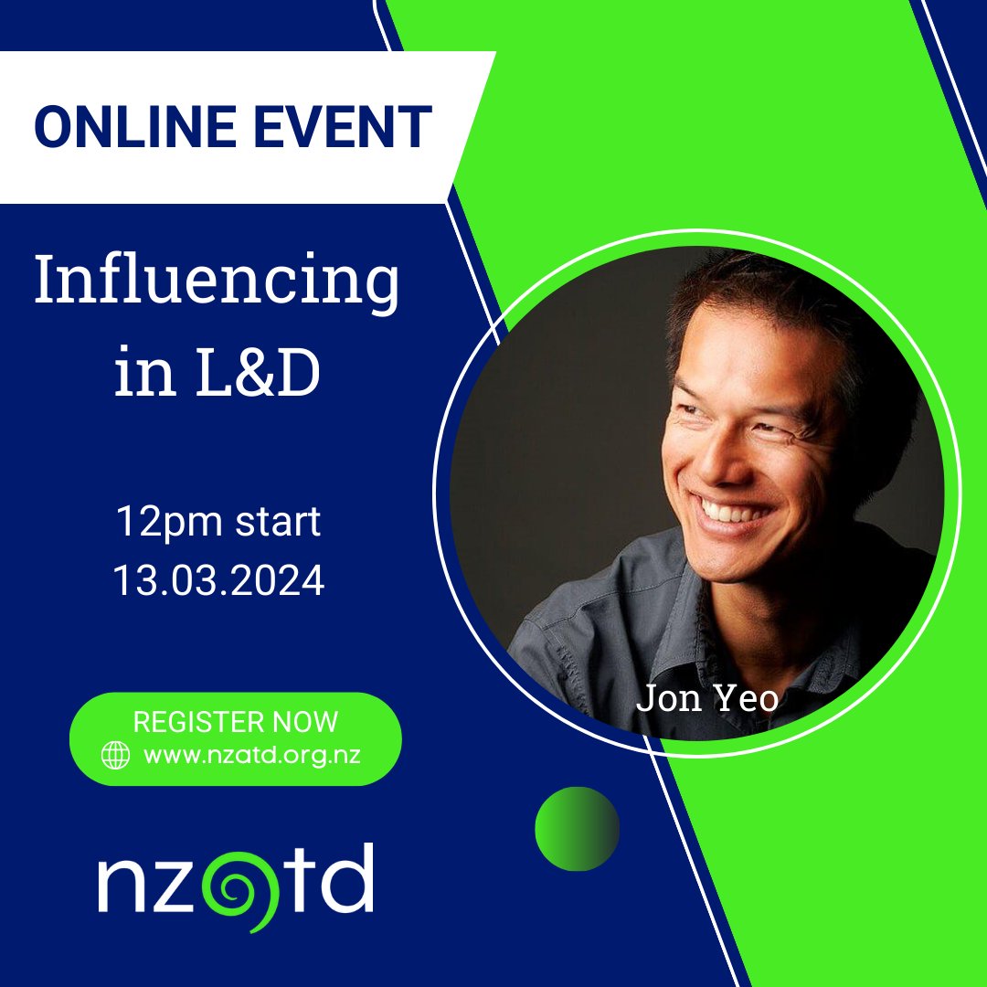NZATD's tweet photo. Unlock the power of influence with Jon in our upcoming session! Dive into the psychology behind effective influencing and discover tips for connecting with your team and clients. Elevate your skills and make a positive impact. #InfluenceMastery https://t.co/aBrFib2JCk