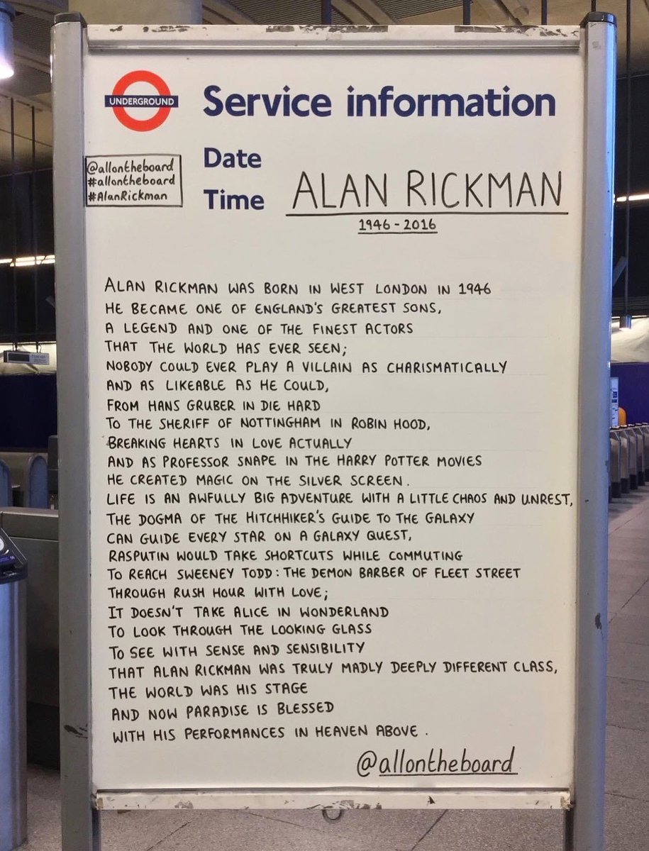 Happy heavenly birthday to the one and only Alan Rickman. Forever loved, always missed and never forgotten.

#AlanRickman #HappyBirthdayAlanRickman