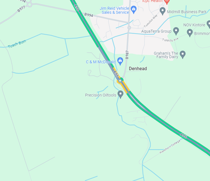 NETrunkRoads's tweet image. RTC #A96 Broomhill Roundabout Kintore.
S/B carriageway is closed, Police are on the scene.
#approachwithcaution.