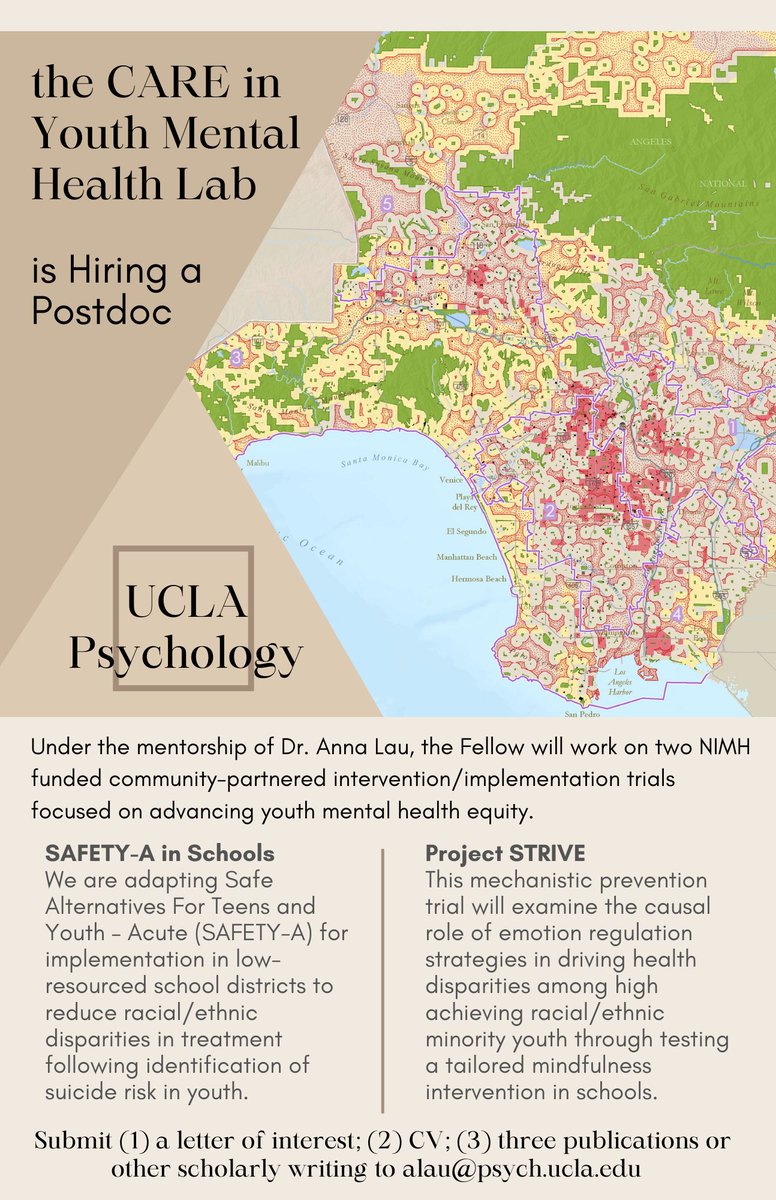 In my lab we are looking for someone who would want to work on projects related to racial equity in youth mental health using implementation science and prevention science.