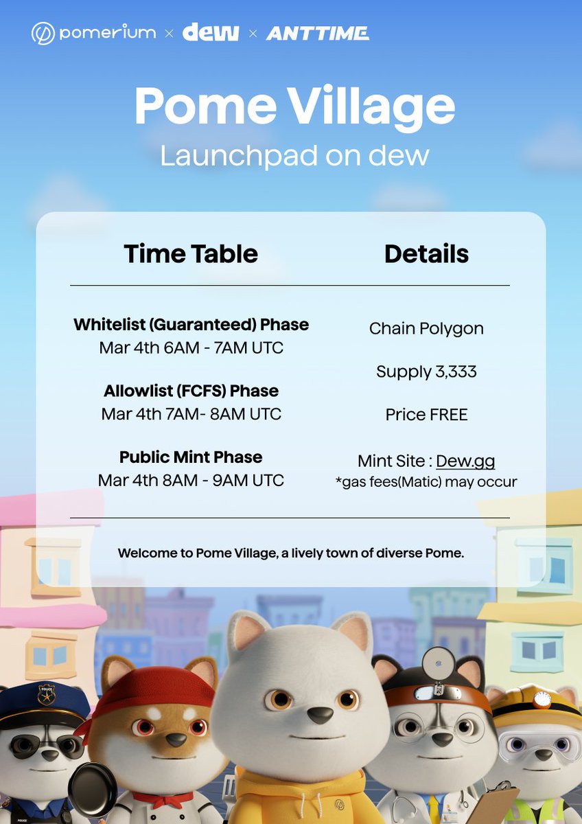 ANTTIME_NET's tweet image. 🔥 ANTTIME x @Pomerium_space Partnership WL Event!!

🎁 Guaranteed WL x 10 Wallets
🎁 FCFS WL x 20 Wallets
🎁 Total 50,000 TIME Points

✅ Complete tasks / RT / Tag 3 frens
gleam.io/Lh1Tw/anttime-…

⏰ until 23rd, FEB (FRI) 9AM UTC

#NFT #PFP #Event #Giveaway #Airdrop #Gleam…