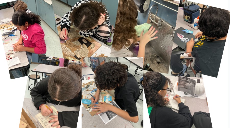 Ready… Set… Create. Polk Art students working tremendously hard to resolve their Jr. Vase entries. Experimentation, Problem-Solving and Creativity in full swing. #PanthersPersevere #cfbproud