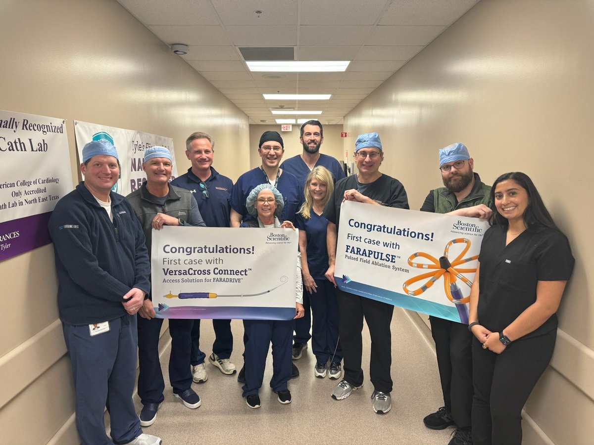 weiner_s's tweet photo. First commercial PFA ablations this week at Christus Heart Hospital in Tyler were a great success. Awesome case times. Great versatility! 
Thank you to the team that made it possible. 
#Epeeps #pulsedfieldablation https://t.co/u4jnqD6XLw