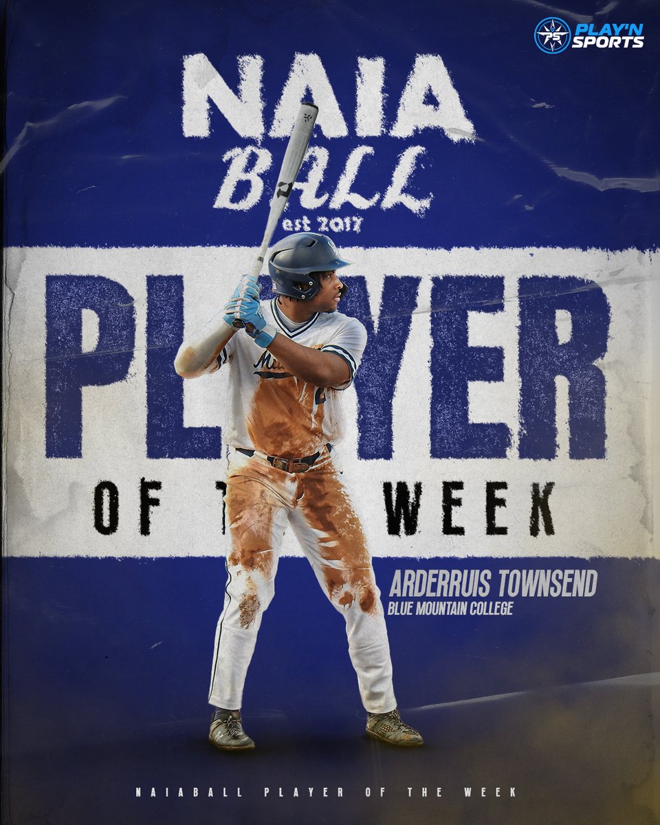 NAIA Ball (@naiaball) on Twitter photo The NAIA Ball Player of the Week sponsored by
@playnsportsplus goes to Blue Mountain Christian's Arderrius "Peeko" Townsend! 
Townsend went 10-19 on the week driving in 14 runs and belted 5 home runs!
Stat line: 10-19, 14 RBIs, 5 HR, 10R
Read here: bit.ly/49I9yXO The NAIA Ball Player of the Week sponsored by
@playnsportsplus goes to Blue Mountain Christian's Arderrius "Peeko" Townsend! 
Townsend went 10-19 on the week driving in 14 runs and belted 5 home runs!
Stat line: 10-19, 14 RBIs, 5 HR, 10R
Read here: bit.ly/49I9yXO