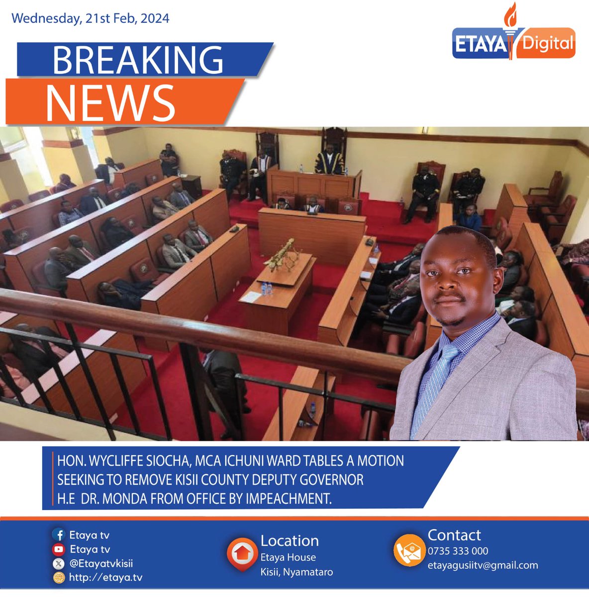 daniel_osindi96's tweet photo. Kisii county Mambo imechemka 
If the grounds are substantiated, then DG Monda will be heading home
@EtayaTvKisii https://t.co/rACcYLaVUI