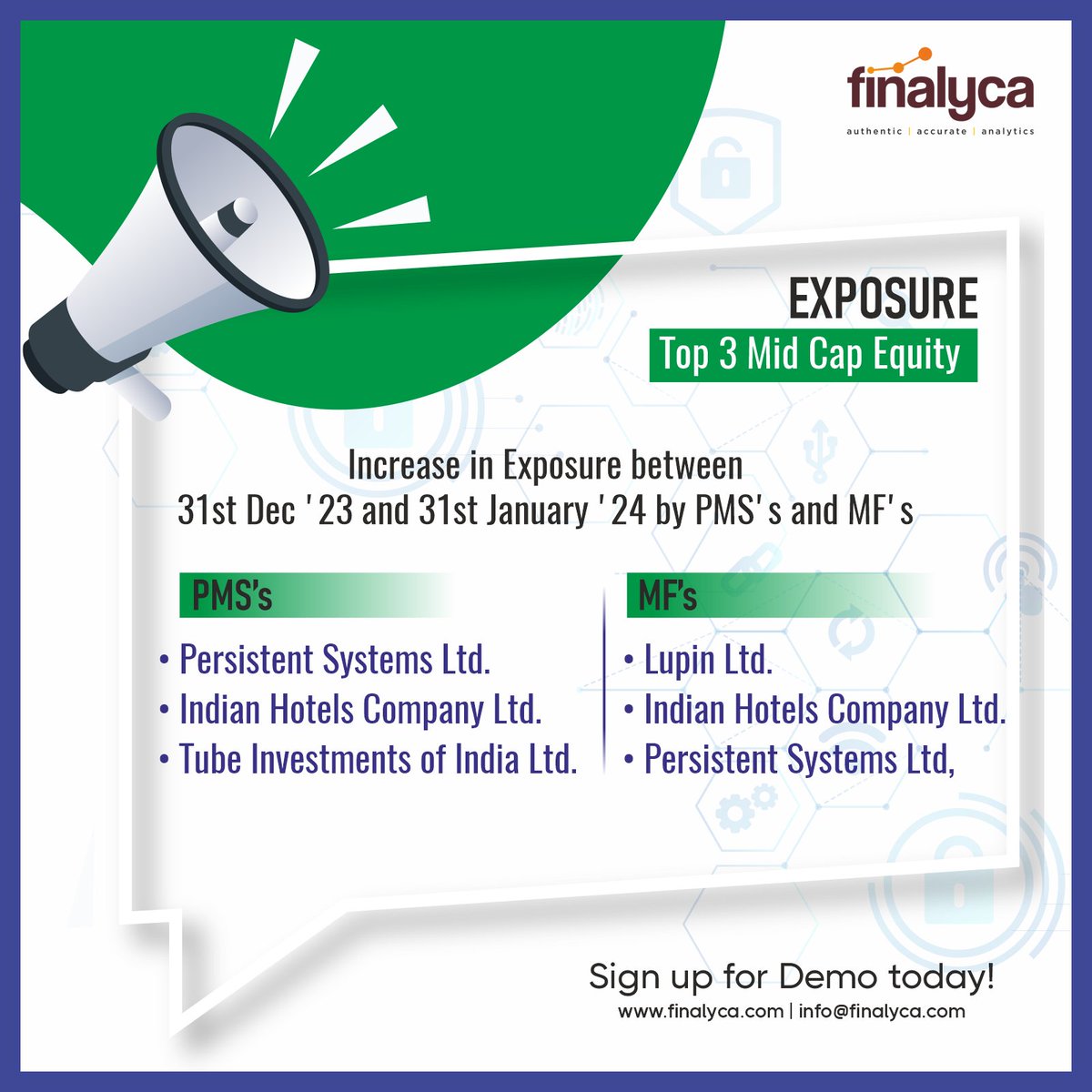finalyca's tweet photo. Check out the Finalyca Platform to get insights on stocks by Fund Managers of PMS's, AIF's MF's and ULIP's. Request a demo: https://t.co/TSesUxey75 #largecap #mutualfunds #pms #Aif #ULIP #MF #Finalyca #Pmsbazaar #Analytics #Fincorp #Startup #stockmarket #Investment https://t.co/5qHrpUNhpE