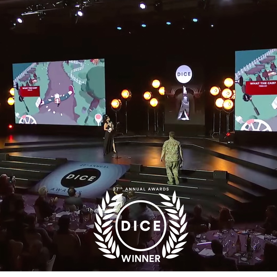 🏆🚗 What The Car? just won "Mobile Game of the Year" at the DICE Awards in Vegas! (Kind of like the Oscars) 

Been an incredible 3-year journey bringing this wacky game to life with the team. 

Huge thanks to our players—excited to see where we take the game next!

#Triband