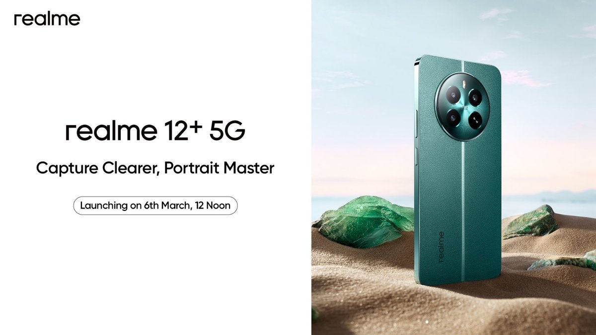 This wonderful smartphone will be game changer.. waiting for this one.
#realme12Plus5G