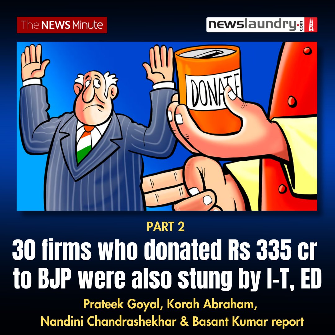 Are accusations of political funding being no less than extortion true? Is there a pattern?

In Part 2 of the EXCLUSIVE <a href="/newslaundry/">newslaundry</a>-<a href="/thenewsminute/">TheNewsMinute</a> investigation, <a href="/tweets_prateekg/">Prateek Goyal</a>, <a href="/thekorahabraham/">Korah Abraham</a>, <a href="/nanduagain/">NandiniChandrashekar</a>, and <a href="/Basantrajsonu/">Basant Kumar</a> find out.

newslaundry.com/2024/02/21/par…