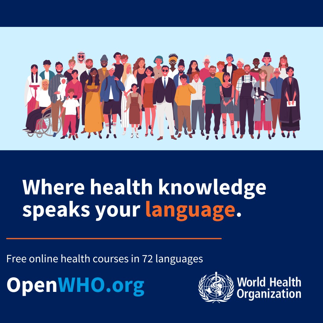 It's #MotherLanguageDay 

Explore our free online courses available in 72 languages on #OpenWHO - for essential health insights & diverse learning: bit.ly/openwho-courses