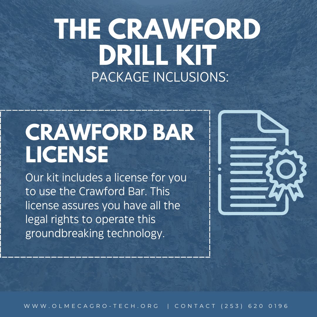 olmecagrotech's tweet photo. The Crawford Drill Kit Package Inclusions:
1 - The Crawford Bar License

Contact us to learn more about the drill kit 
253 620 0196
#waterwell #waterwelldrilling https://t.co/KS2lsbSz6Y
