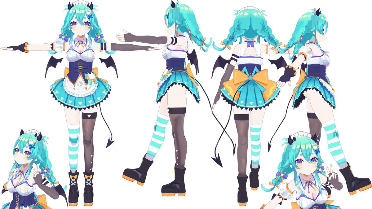 Vtuberの三面図が見たい 衣装は全部にゃるデザインーー！！✨ 超絶