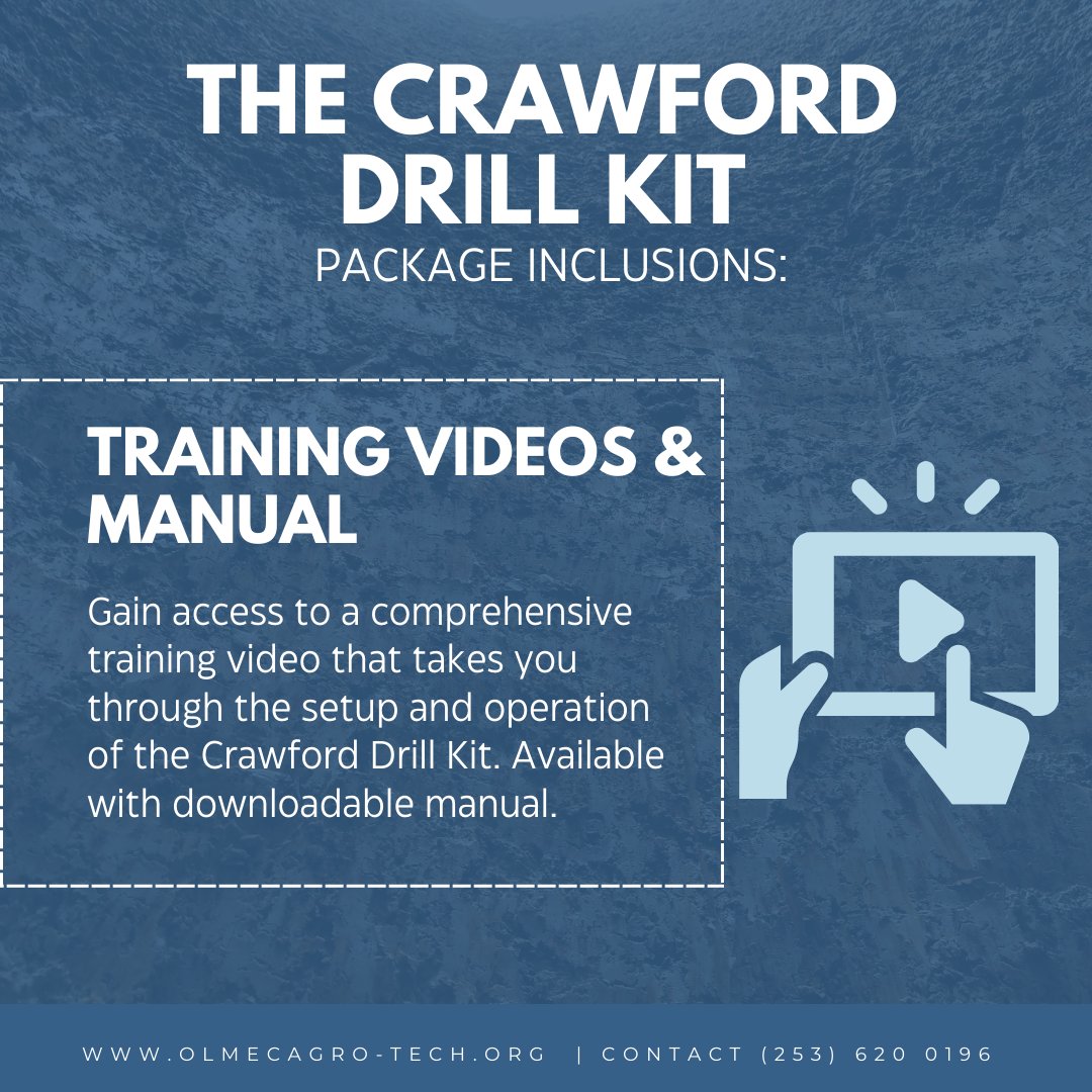 olmecagrotech's tweet photo. The Crawford Drill Kit Package Inclusions:
6 - Training videos and manual

Contact us to learn more about the drill kit 
253 620 0196
#waterwell #waterwelldrilling https://t.co/GQVTkuMcGT