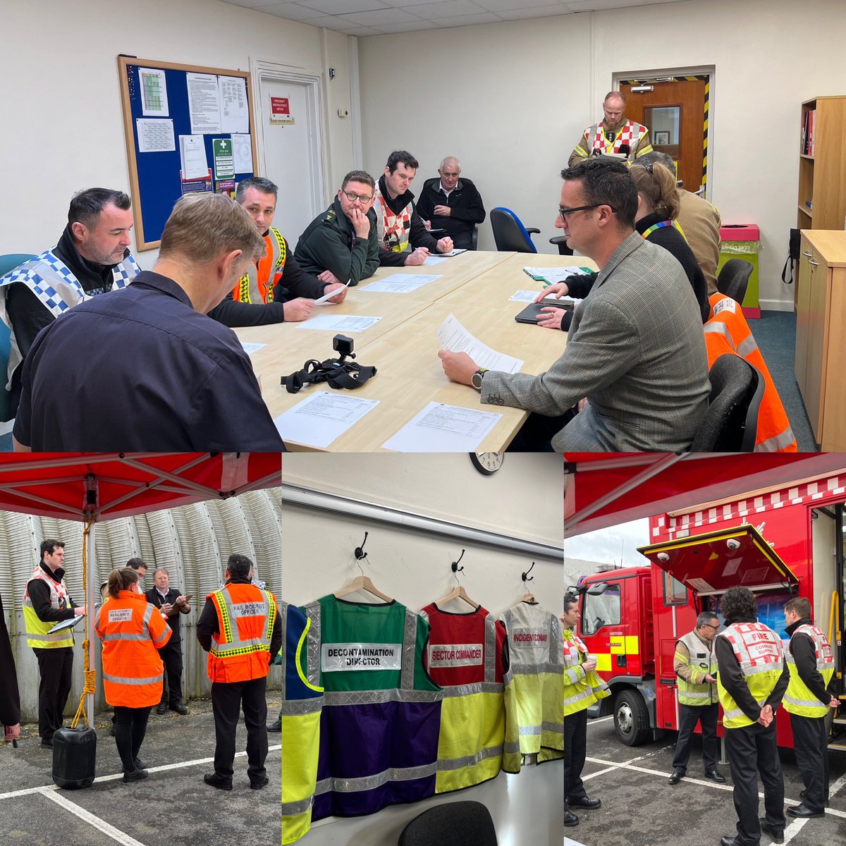 Two great days assisting @HFRS with the selection process for the post of Area Commander. Working in partnership with the training team and the Incident Command Unit Crew we ran one of our non fire scenarios to to assess the Command capabilities of the candidates.