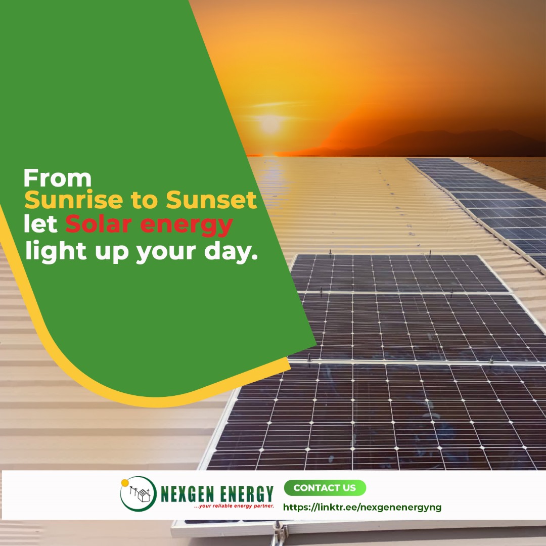 Nexgenenergyng's tweet image. Experience the brilliance of renewable energy from dawn to dusk with our cutting-edge solar solutions. Let the sun&apos;s rays light up your life sustainably! ☀️ 

#NexgenEnergy #Techfine #CleanEnergy #Renewables