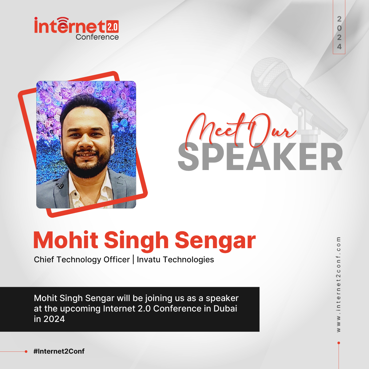 internet2conf's tweet photo. We are excited to introduce Mohit Singh Sengar, the Founder and Chief Technology Officer of Invatu Technologies, as a speaker at the #Internet2Conf in #Dubai. https://t.co/qyl5liIVPy