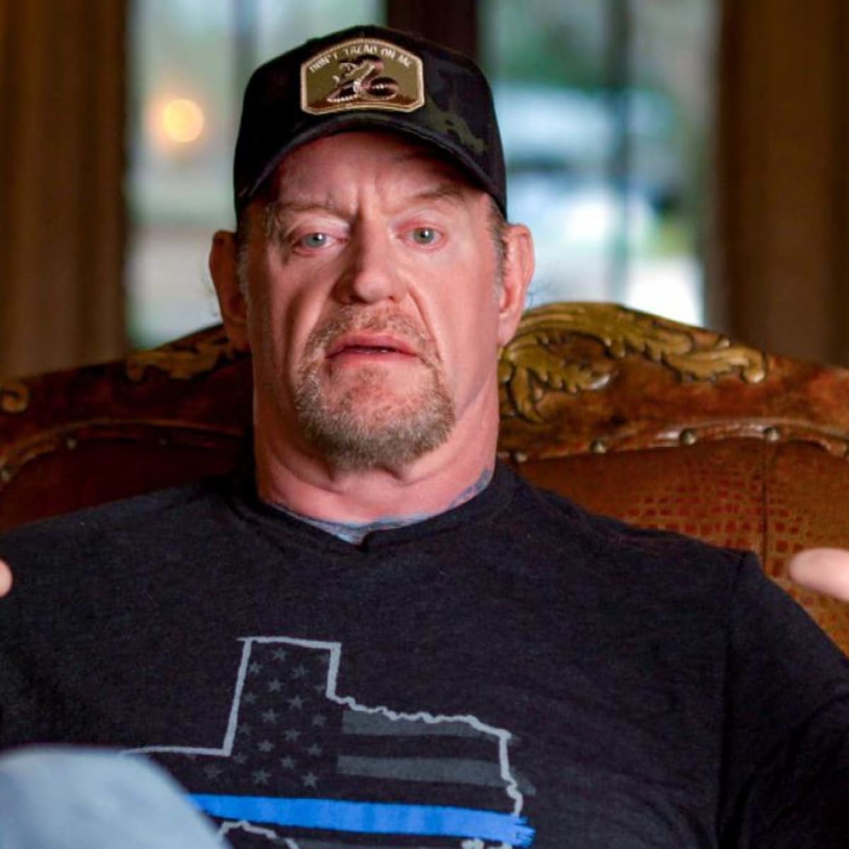 Pretty bold of him to wear that considering he murdered a police officer in 1999.