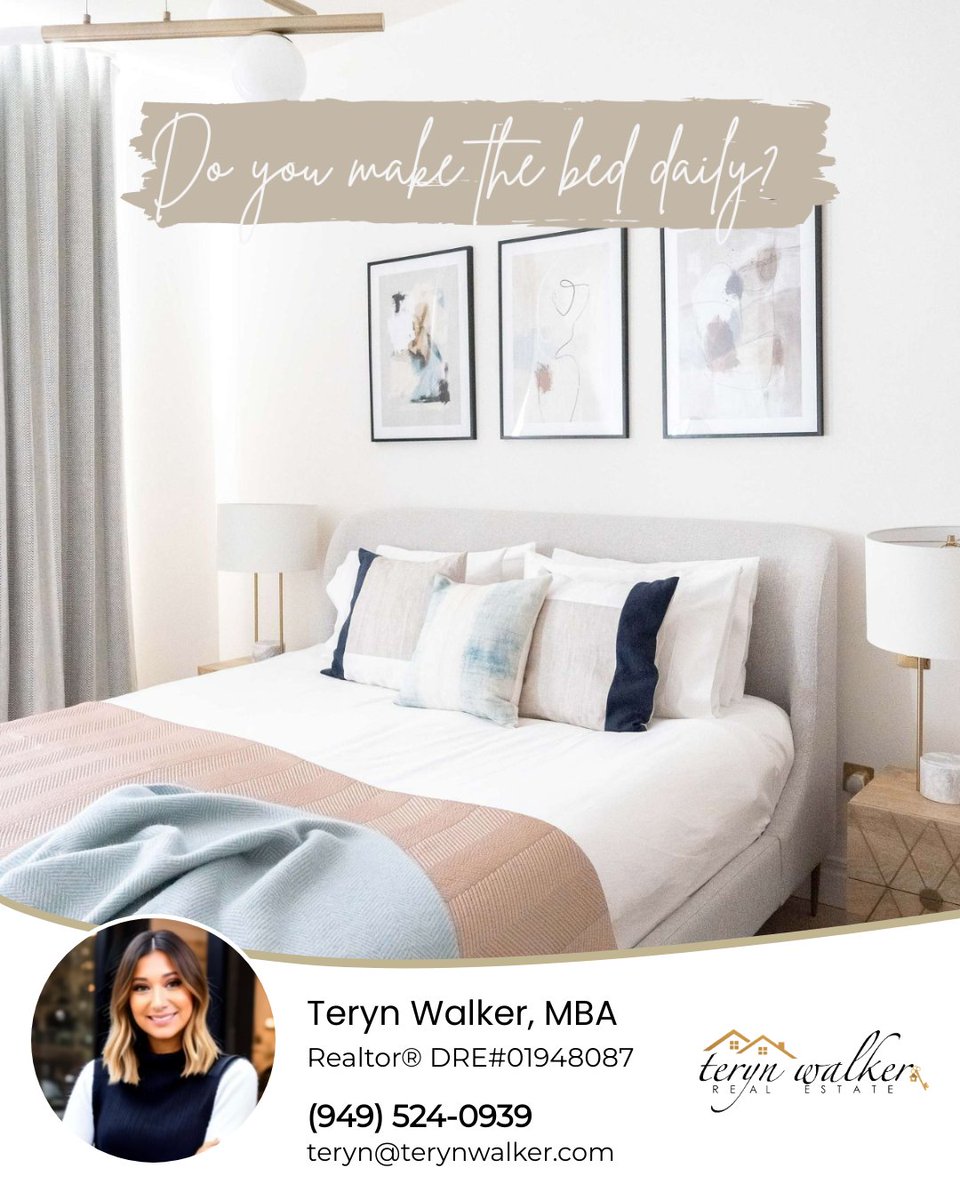 TerynWalker's tweet photo. Big debate among everyone, do you make the bed each morning or not? #Bed #MakeTheBed #Bedroom #YesOrNo #Lifestyle https://t.co/qNZadMnw29