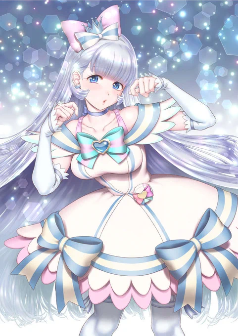 キュアニャミーさんです。Xのヘッダー用に健全に描いたけど、トリミングしてみたら顔のみの使用になりました。ワンプリはリリアンとニャミーの猫組推しかな。 