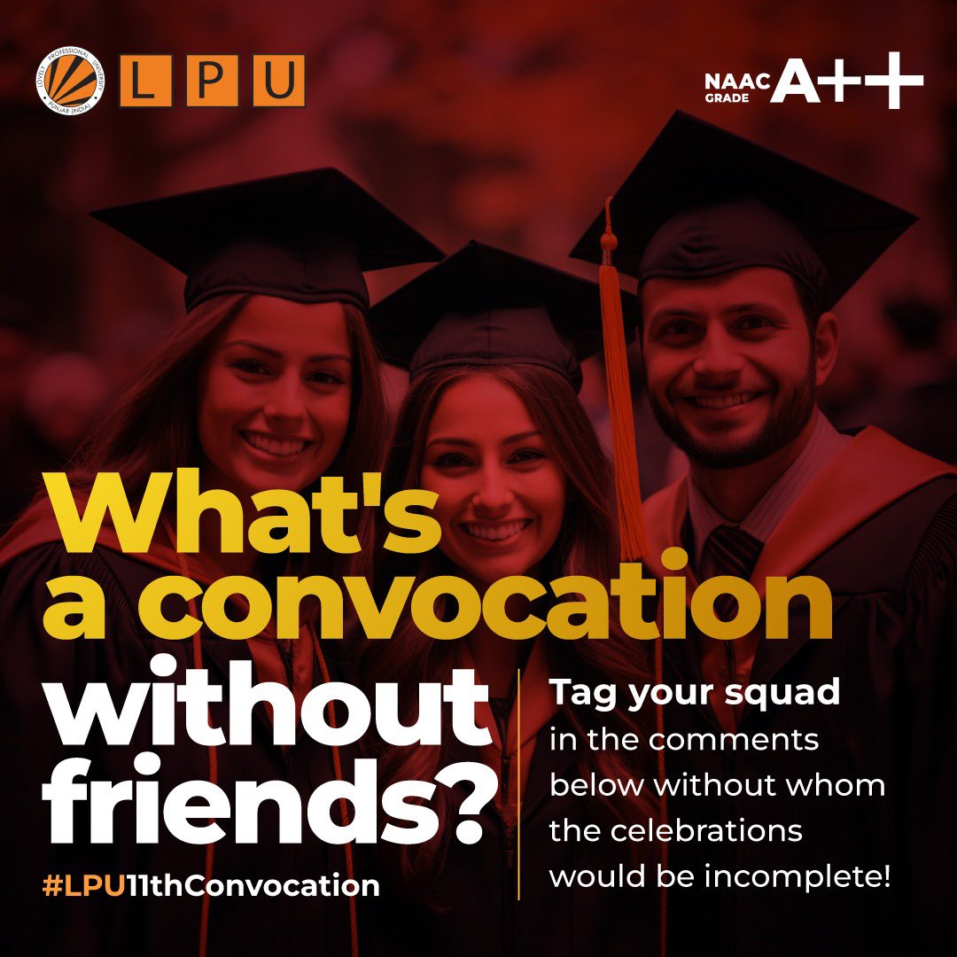 LPUJournalism's tweet photo. What's a Convocation without the friends who changed moments to memories, and became our biggest cheerleaders throughout this journey?  #LPUForYou #LPUDiaries #LPUConvocation #NewBeginnings #BestUniversity #TopUniversity #EventsAtLPU #MondayThoughts #MondayMotivation https://t.co/TtvCHWPe5s