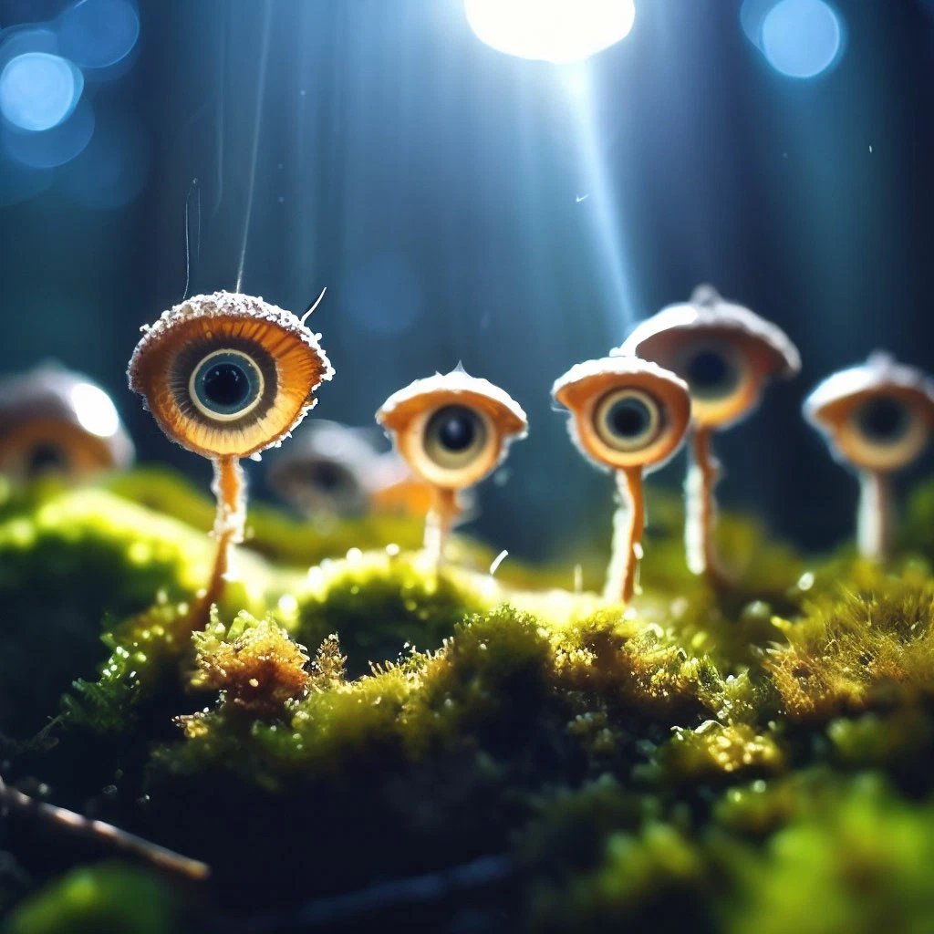GM, mushrooms. 

They watch you through the veil of night fog.

#aiartist #crypto #artists #painting #aiart #nftbuyers #nftdrop #NFTfam #cryptoart #fog