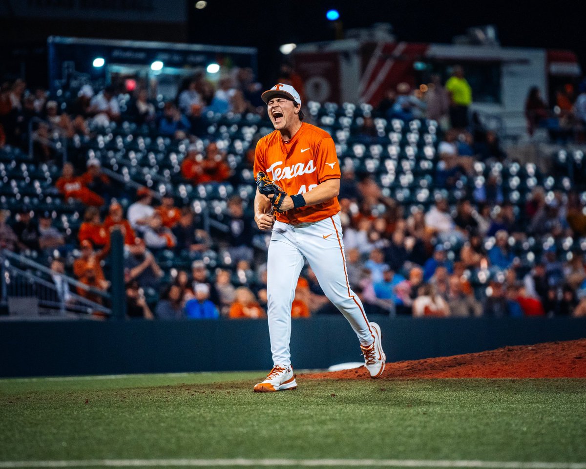 Texas Baseball (@texasbaseball) on Twitter photo Fire us up, <a href="/hudhamilton2023/">Hudson Hamilton</a>!
Hamilton Ks the side in the 6th!
#HookEm Fire us up, <a href="/hudhamilton2023/">Hudson Hamilton</a>!
Hamilton Ks the side in the 6th!
#HookEm