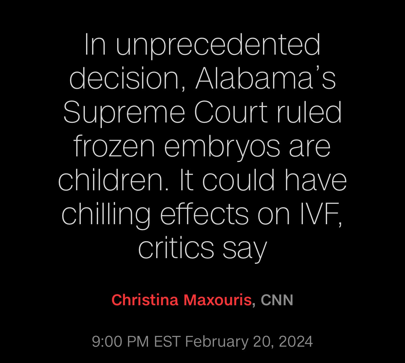 Justin Bamberg, Esq. on X: "In a first-of-its-kind ruling, Alabama's  Supreme Court said frozen embryos are children and those who destroy them  can be held liable for wrongful death – a decision