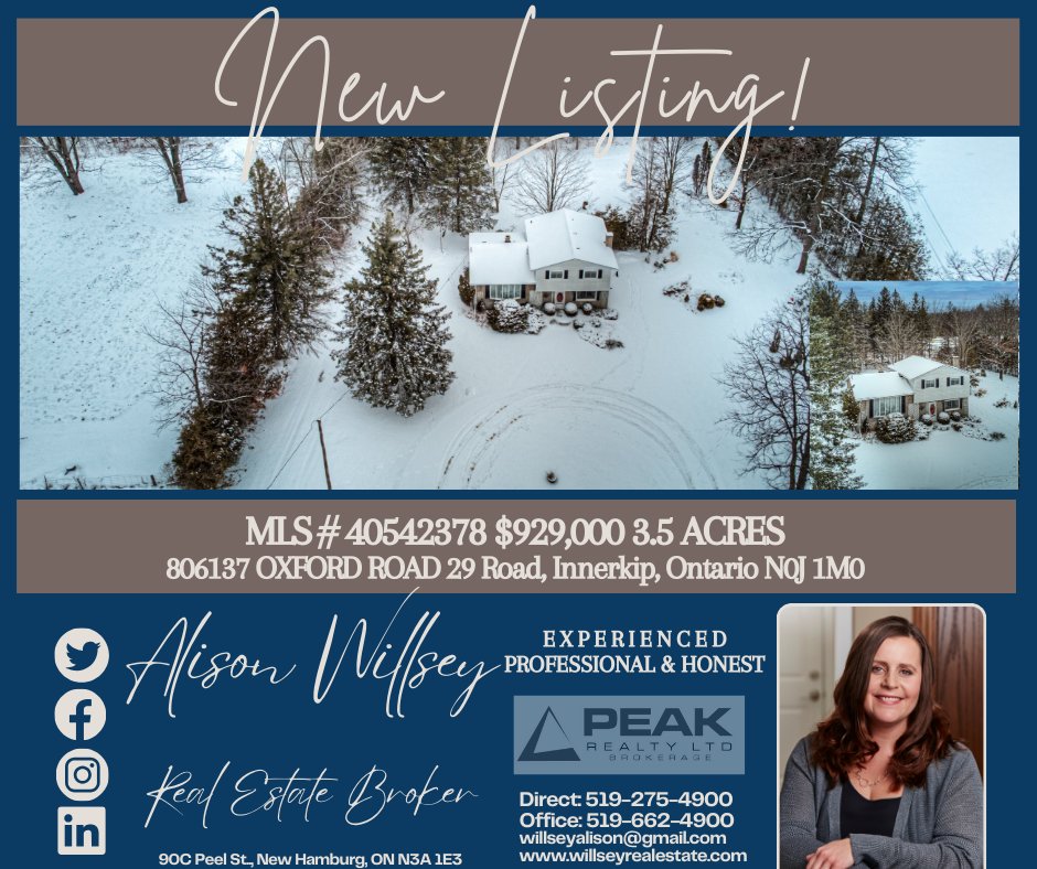 WillseyRealtor's tweet photo. #willseyrealestate #peakrealtyltd #alisonwillseyrealtor #innerkip #acreage #3bed2bathhome #countryacreage #minutesto401 #easycommutetoKW #easycommutetoWoodstock #privacy #barn #attentionhobbyists #hobbyfarm #roomtogrow #pasture #naturalgasavailable #blandfordblenheim https://t.co/H8VB00XMox