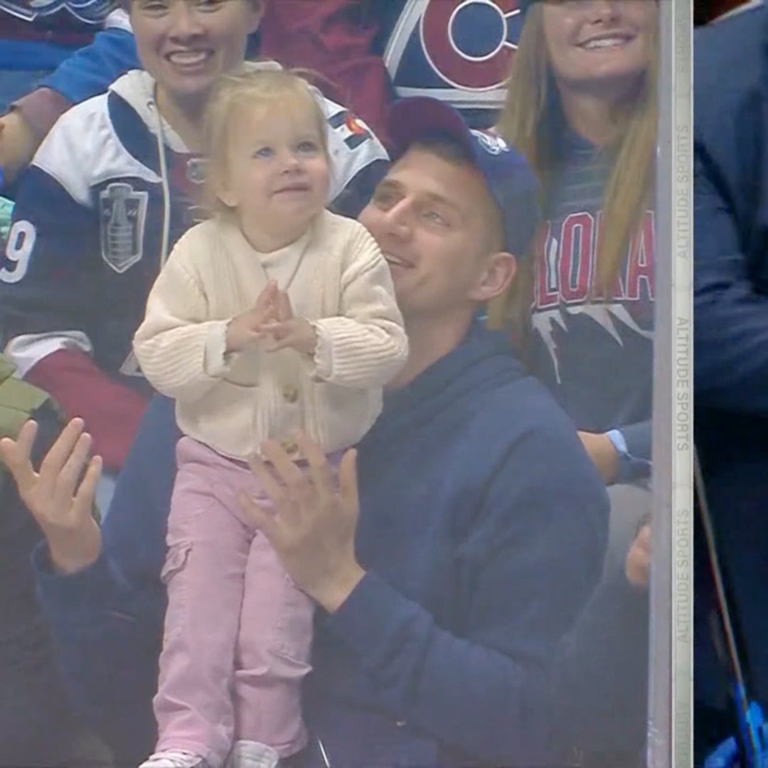 RyanGreeneDNVR's tweet image. The Princess of Denver enjoying an Avs game with her father.