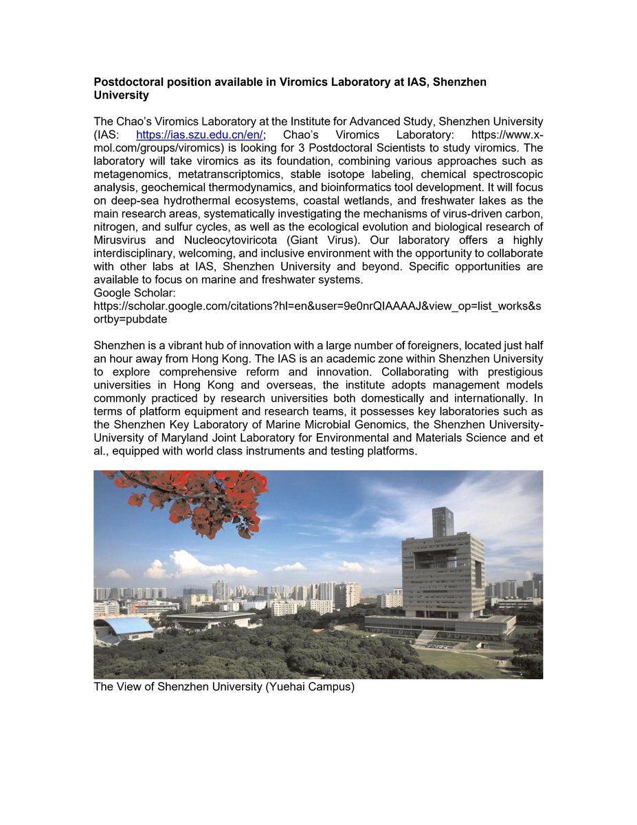 Interested in working in the field of viromics? Interested in doing something cool and fancy? Here are some positions for postdocs
shorturl.at/ayzJQ
