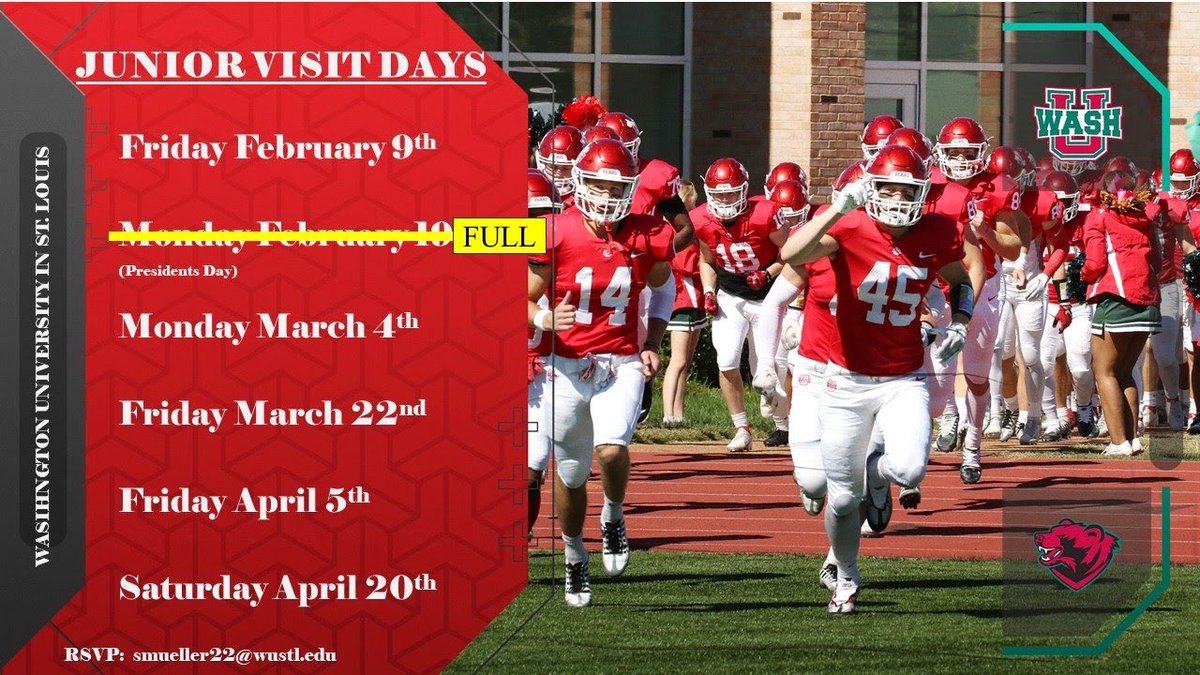 Noah DiRienzo (@noahdirienzo) on Twitter photo Thank you for the invite to junior day. I am looking forward to learning more about the program and the school.
<a href="/MuellerFBCoach/">Scott Mueller</a> <a href="/washufootball/">WashU Football</a> Thank you for the invite to junior day. I am looking forward to learning more about the program and the school.
<a href="/MuellerFBCoach/">Scott Mueller</a> <a href="/washufootball/">WashU Football</a>
