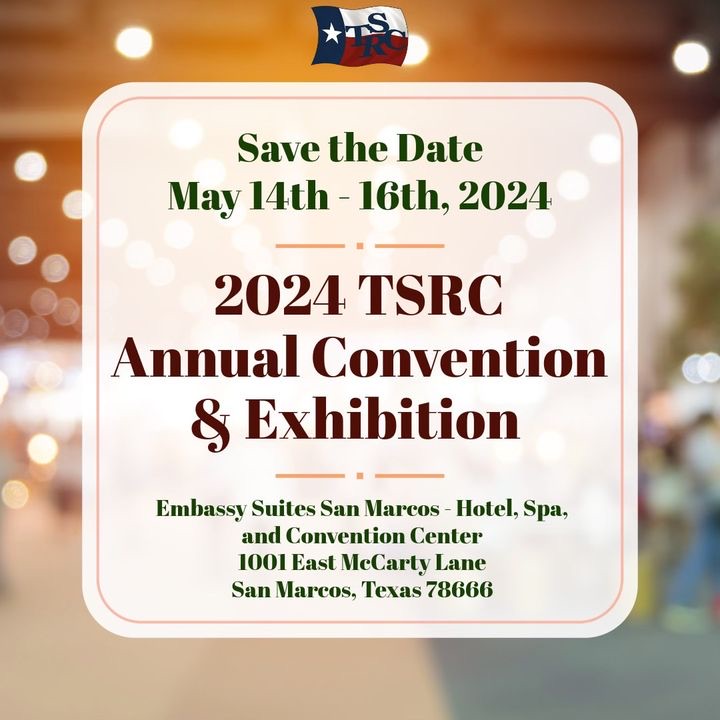 TSRC is proud to announce the 2024 State Convention & Exhibition will be held in San Marcos on May 14-16, 2024. hilton.com/en/hotels/snme…