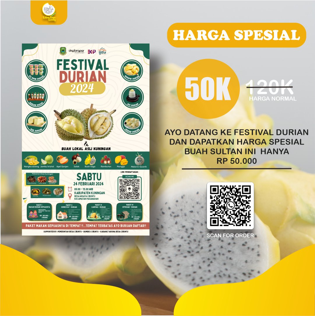 kebunnagakuning's tweet photo. Halo ijin promosi ya ka🤗
Guys, Cobain kelezatan Buah Naga Kuning (buah sultan) yg lgi booming! Dan langka ini🌟Bnyak bnget loh manfaatny bgi tubuh🥳
Buah sultan ini dipetik lngsng dari kebun,kualitasny sdah pasti terjamin😍Ayo pesan skrg :https://t.co/vOALe1vrLN
#buahnagakuning https://t.co/fw3RjZMAeF