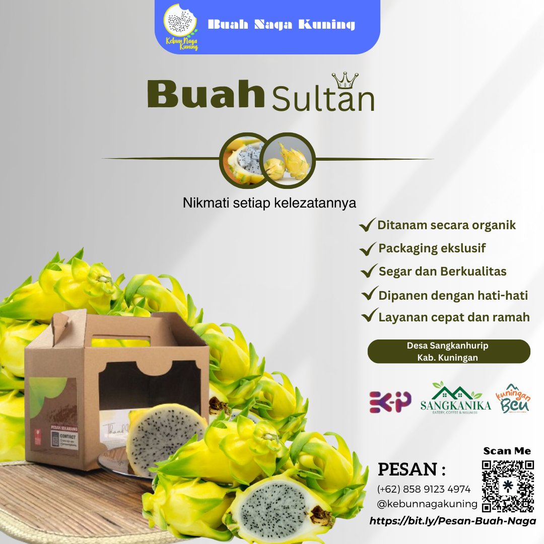 kebunnagakuning's tweet photo. Halo ijin promosi ya ka🤗
Guys, Cobain kelezatan Buah Naga Kuning (buah sultan) yg lgi booming! Dan langka ini🌟Bnyak bnget loh manfaatny bgi tubuh🥳
Buah sultan ini dipetik lngsng dari kebun,kualitasny sdah pasti terjamin😍Ayo pesan skrg :https://t.co/vOALe1vrLN
#buahnagakuning https://t.co/deK2ekETNm