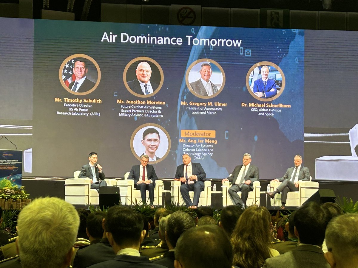 Fascinating insight into GCAP, SCAF/FCAS and NGAD from @BAESystemsAir @LockheedMartin, @AirbusDefence and @usairforce at the Singapore Aerospace Technology & Engineering Conference (SATEC)
#SingaporeAirshow #GCAP #FCAS #avgeek