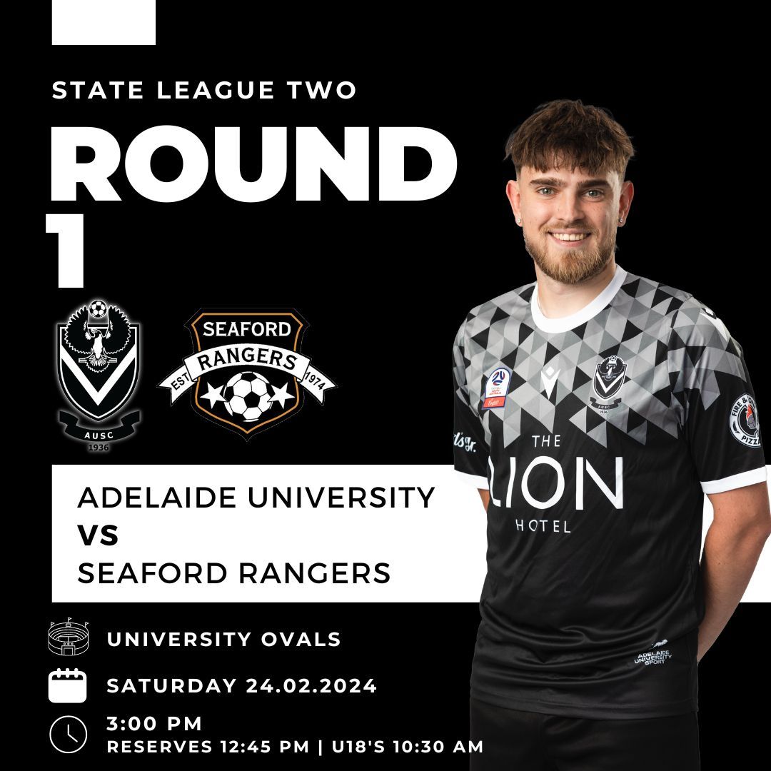 AdelaideUniSC's tweet photo. State League Football is back❗ 

We host Seaford this Saturday at the University Ovals with all the action kicking off from 10:30 AM 🏟️ 

#AUSC #StateLeague2 https://t.co/YNNccGlFDR
