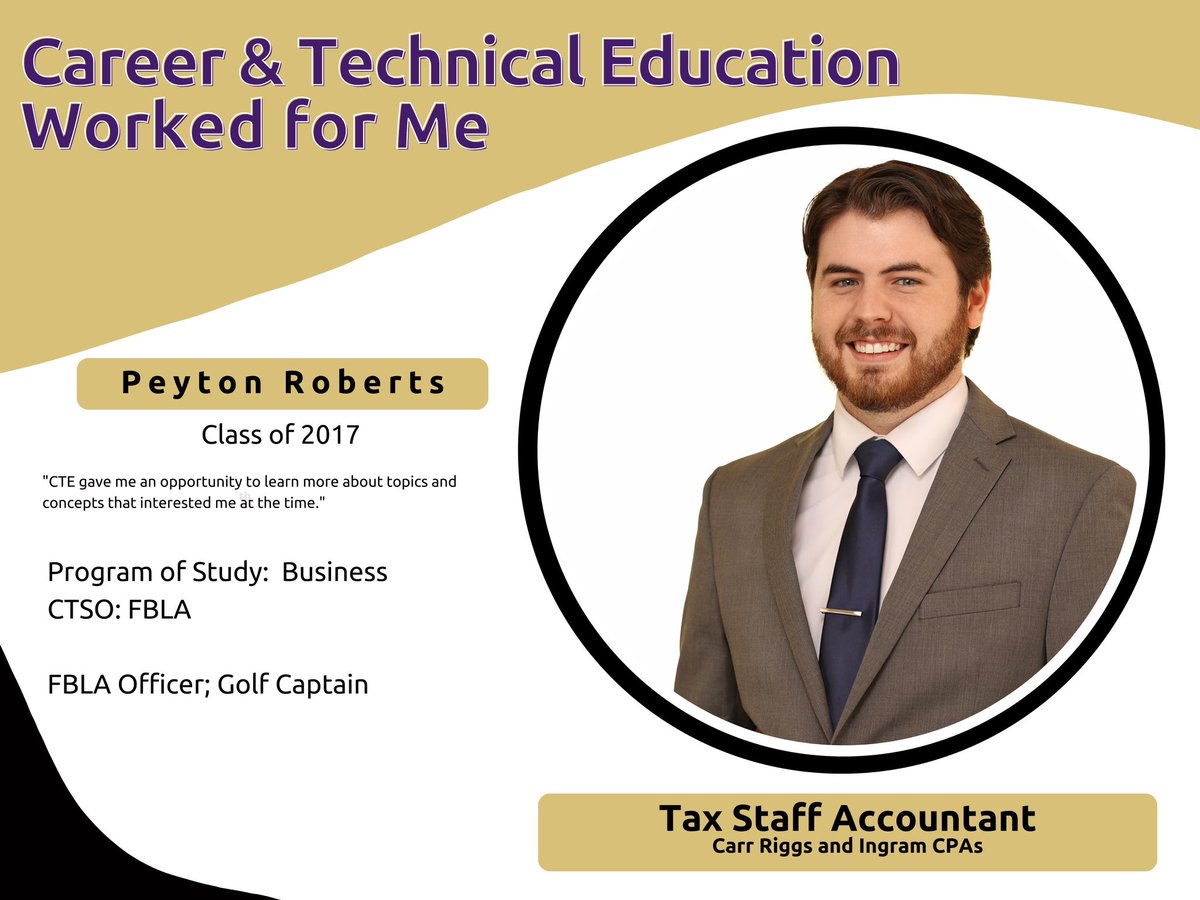 CCHS is celebrating CTE (Career &amp; Technical Education) Month by highlighting some of our former leaders. #CTEinTN #CTEMonth