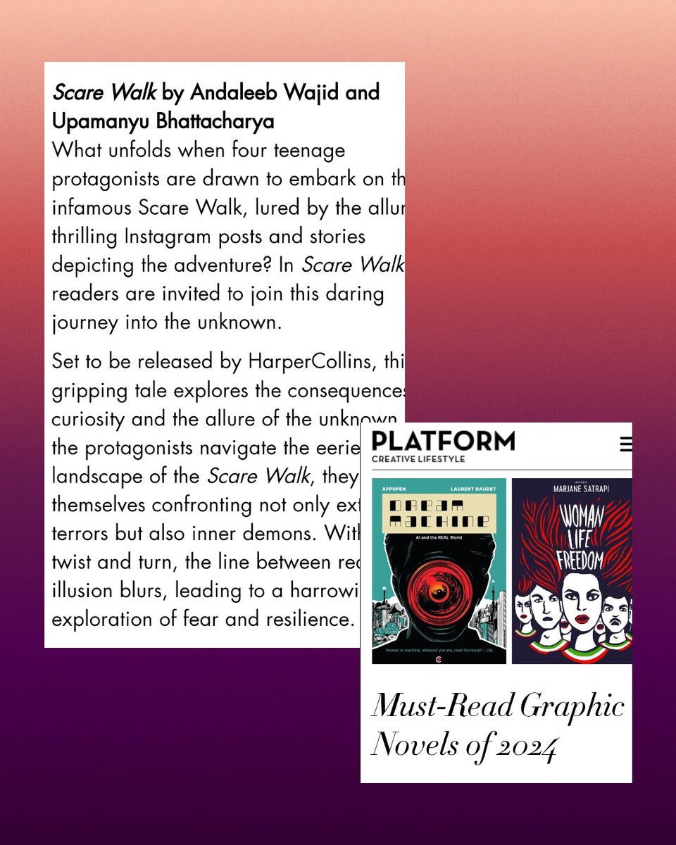 Delighted to see that Scare Walk finds mention in the must read graphic novels of 2024 in Platform Magazine! So excited the book is finally going to be out! #graphicnovel #horror #yahorror
platform-mag.com/literature/mus…
