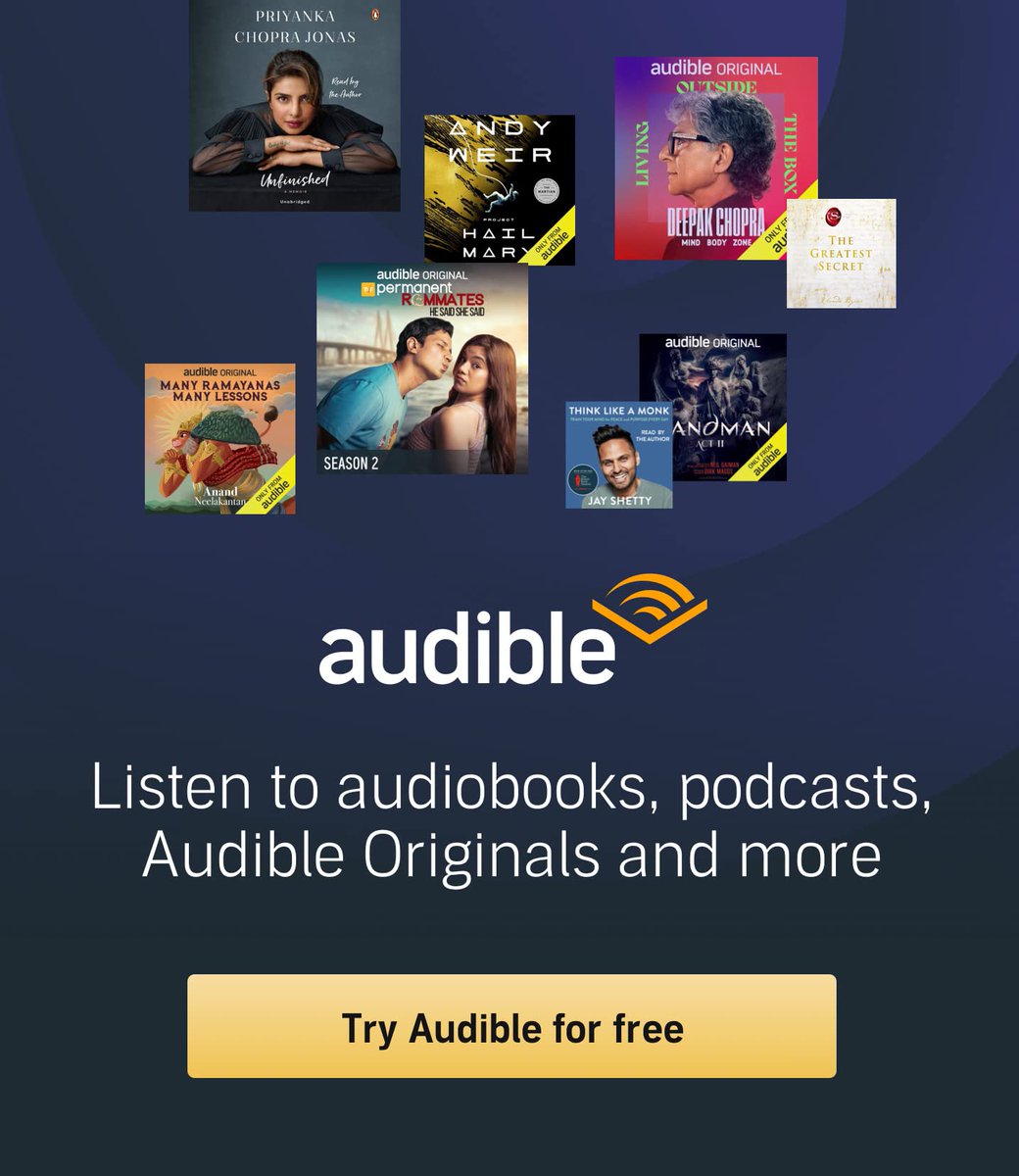 spieltimes's tweet photo. For a limited time, redeem 3 FREE MONTHS of Amazon Audible 🎧📚

Normally $15/mo. Cancel anytime! 
https://t.co/kuFxTVQClI #ad 

🤓 Find this post helpful? Like &amp; Repost! https://t.co/jaxP2MRfyn