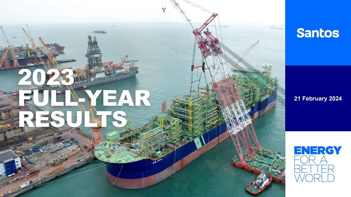 Today’s results demonstrate the capability of Santos to generate strong cash flow, develop major projects and deliver sustainable shareholder returns. Watch the 2023 full-year results video presentation here: bit.ly/STOFYR23Video