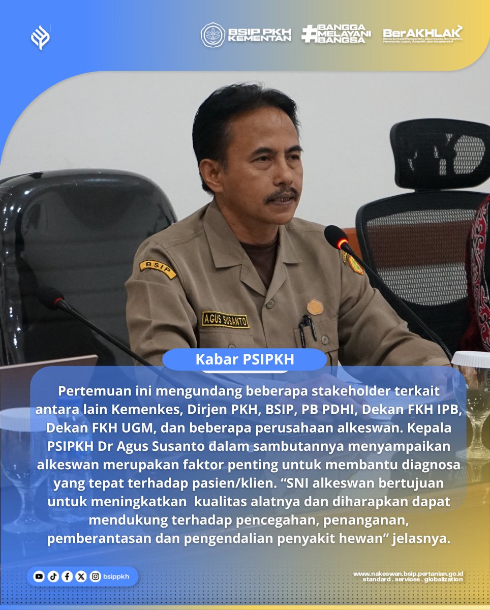 brmppkh's tweet photo. Hai SobaTani!
Selasa (20/2) PSIPKH mengadakan pertemuan yang membahas konsep awal Rancangan Standar Nasional Indonesia (RSNI) mengenai Alat Kesehatan Hewan dengan para stakeholder terkait.
#psipkh
#kementan
#kabarPSIPKH
#alkes #alkeswan
#keswan https://t.co/SkDjI6tcqc