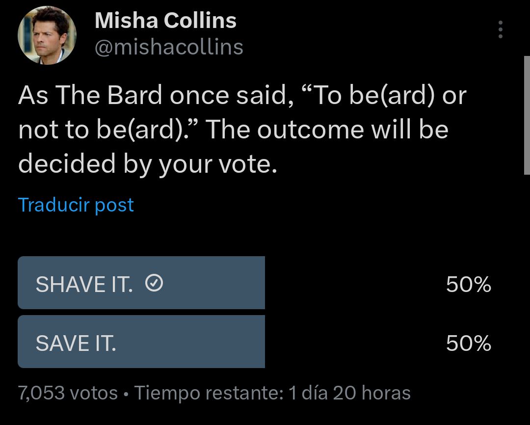 OrneRet's tweet photo. I see this and I imagine @mishacollins  with half of his face shaved and the other half with a beard 🤣 https://t.co/NHKIKCiTRr
